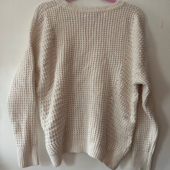 Madewell wool blend white cream cable knit sweater jumper size medium - Picture 3 of 4